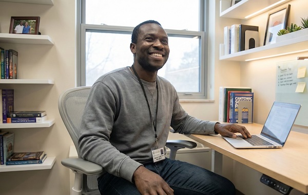 Medical resident studying for CCFP certification exam with SAMP practice questions